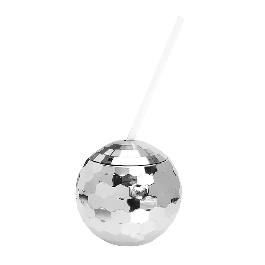 Disco Flash Ball Cup Electroplating Ball Cup Ball Straw Plastic Water Cup Wine Glass
