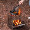 Portable Stainless Steel Wood Stove Outdoor Mini Folding Oven Charcoal Stove for Outdoor Camping Picnic Heating BBQ Grill