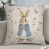 PC Vintage Peter Rabbit Decorative Pillow Cover Ideal for Easter Sofa Bed Living Room  Office