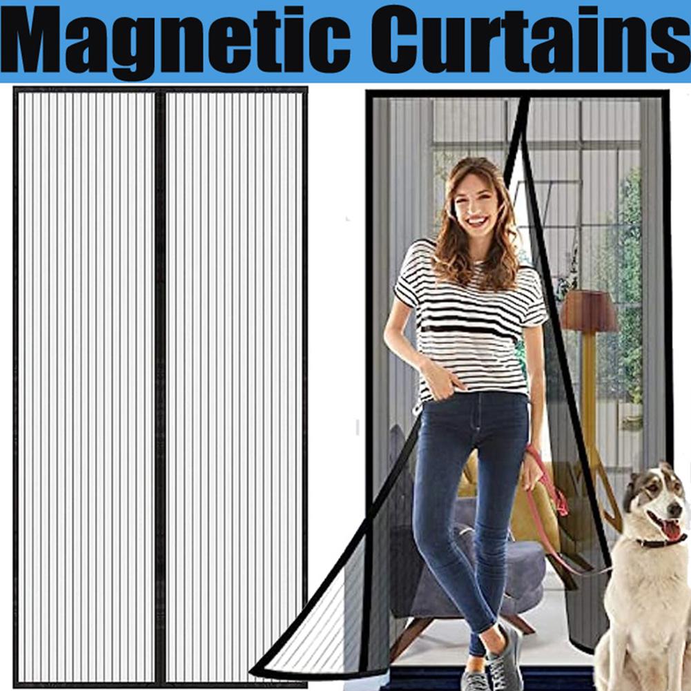 Magnetic Screen Door Curtain Pet and Kid Friendly Summer Anti-Mosquito Net Fly Insect Screen Mesh for Balcony Doors Living Room