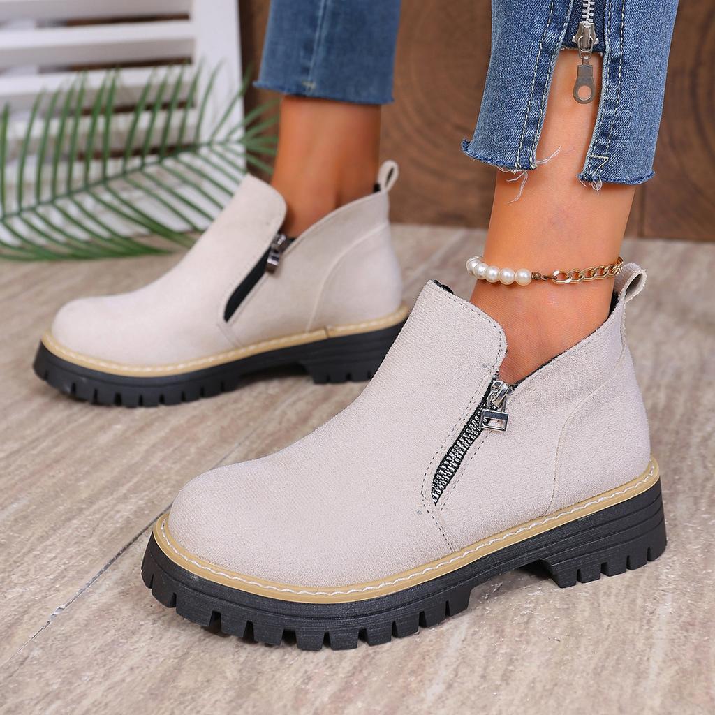 Damstövletter med bred vidd och hög skaft, Höst Vinter Mode Casual Stövletter, Bekväma Snörskor för Damer