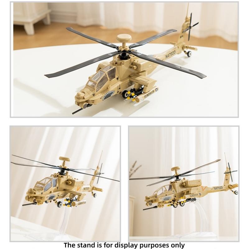 259 pièces USA AH64 Apache Hélicoptère Briques de Construction Militaire Tech Armée Hélicoptère d'Attaque Modèle Briques Forces Spéciales Cadeau Ornement de Maison