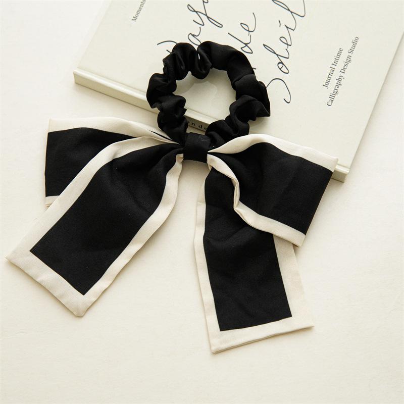 Large Bow Ribbon Hair Rope Rings French Woman Hair Scrunchies Ponytail Holder Elastic Hair Ties Hairbands Elegant Headwear
