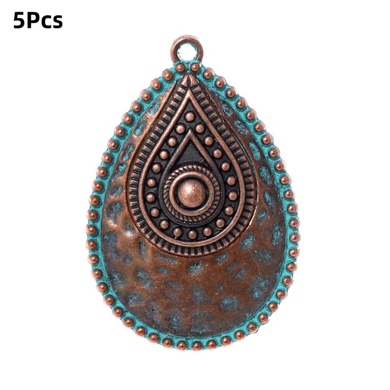 5Pcs Retro Vintage Ethnic Bohemia Teardrop Pendants For Women Earrings Necklaces Charms For Diy Making Jewelry Accessories