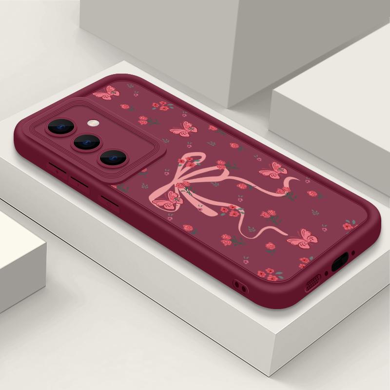 

Чехол с цветами и бантом для Samsung Galaxy A55 A54 A15 A35 A25 A16 A26 A36 A56 5G S25 S24 S23 S22 Ultra S21 S24 FE Мягкий чехол для телефона Galaxy S23+