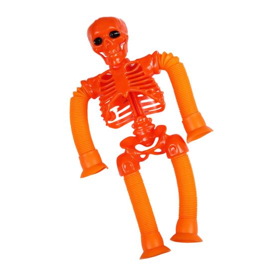 Tubes Skeleton Fidget Toys for Kids Glow-in-the-Dark Telescopic Suction Cup Toy Stress Anxiety Relief Bendable Joints Figures Halloween Decorations