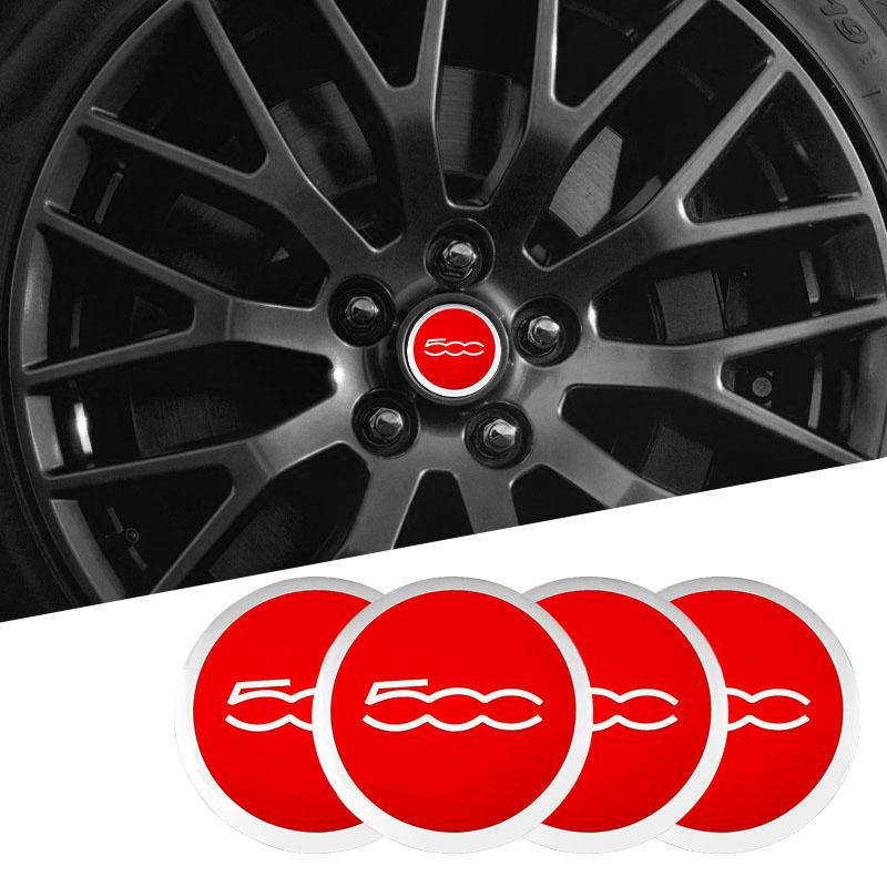 4Pcs 56mm Aluminum Alloy Car Wheel Center Sticker For Fiat Abarth 500e Panda Tipo FR Argo Freemont Viaggio Bravo Punto Doblo
