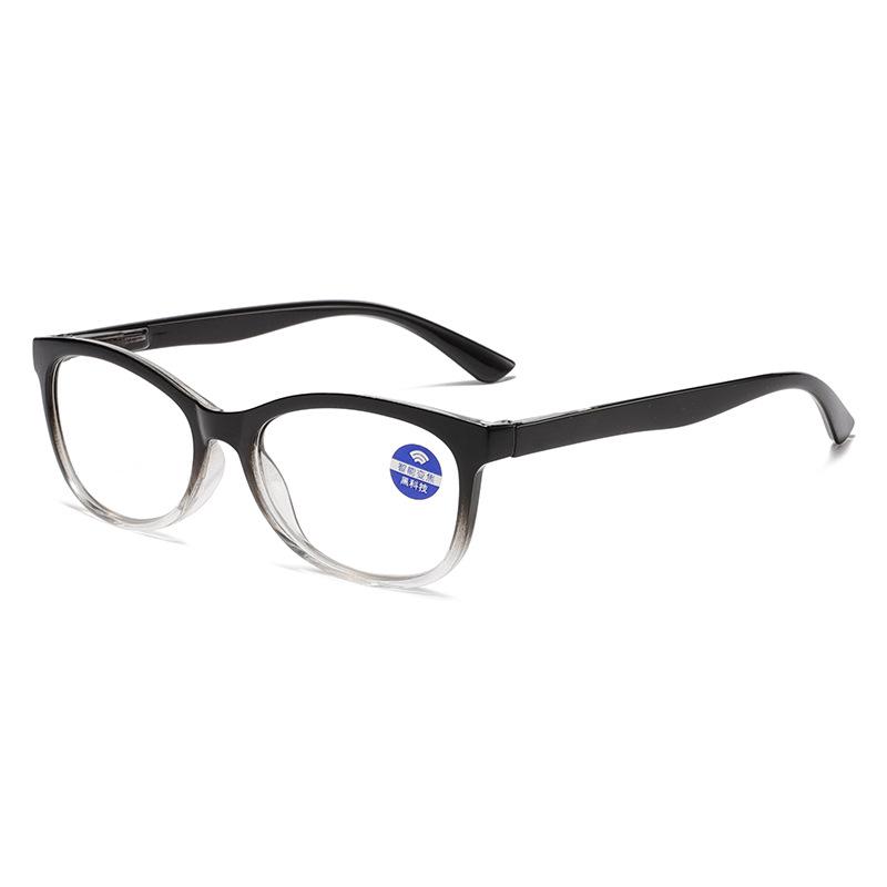 Universal Anti-Blue Light Gradient Black Frame Reading Glasses with Smart Zoom, Spring Hinges, and Blue Film for Men and Women Smart Zoom градиентный черный рамки