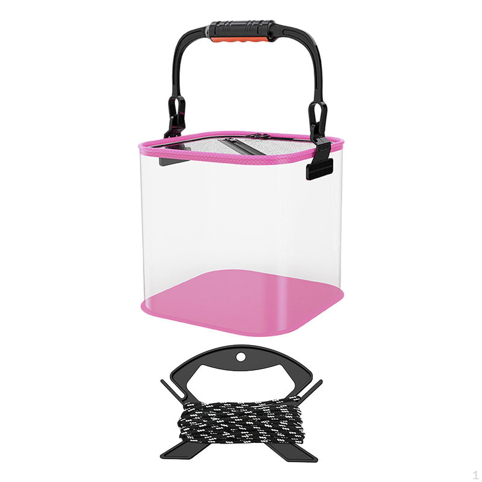 

Collapsible Fishing Bucket with Rope for Outdoor Activities And Storage Pink 20cm