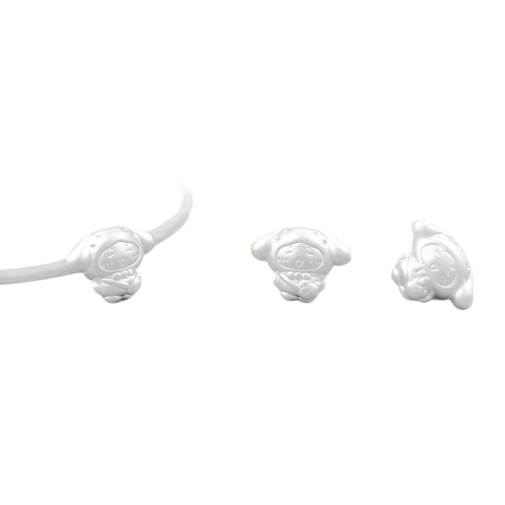 Sterling Silver Cartoon Big-Eared Dog Versatile Pendant Necklace Bracelet Beads DIY