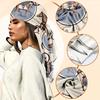Best-selling vintage equestrian-themed imitation silk horse pattern imitation silk square scarf, fashionable hip-hop headscarf