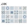 Self Adhesive Cabinet Contact Paper 24Pcs Peel And Stick Backsplash Tile, Retro Blue PVC Kitchen Backsplash, Decorative Wall Oil Proof Stove