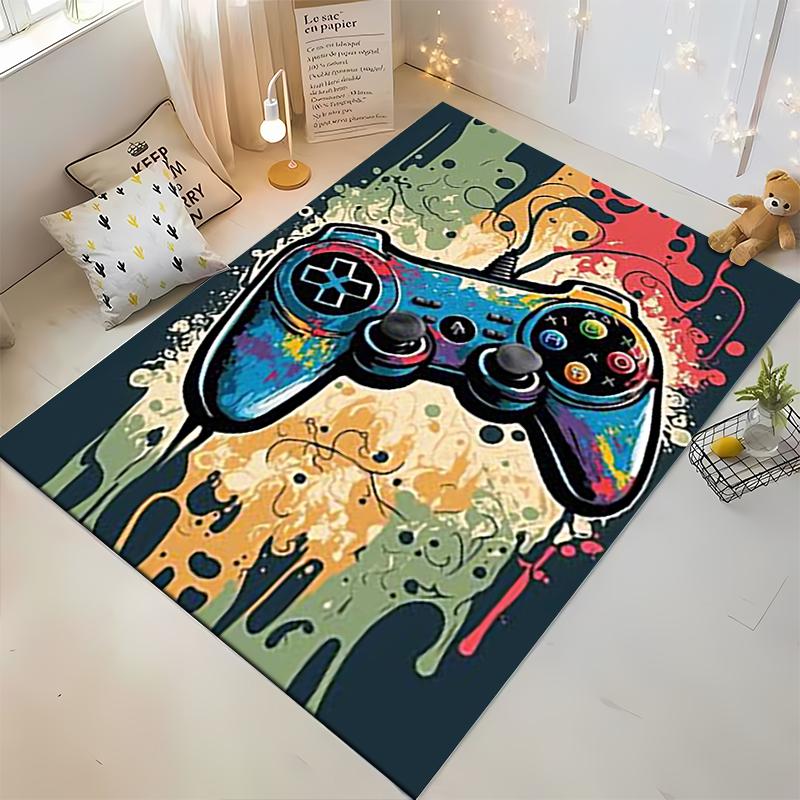 Colorful Gaming Controller Print Carpet for Living Room or Bedroom Decor Suitable for use as an anti-slip for living room bedroom sofas
