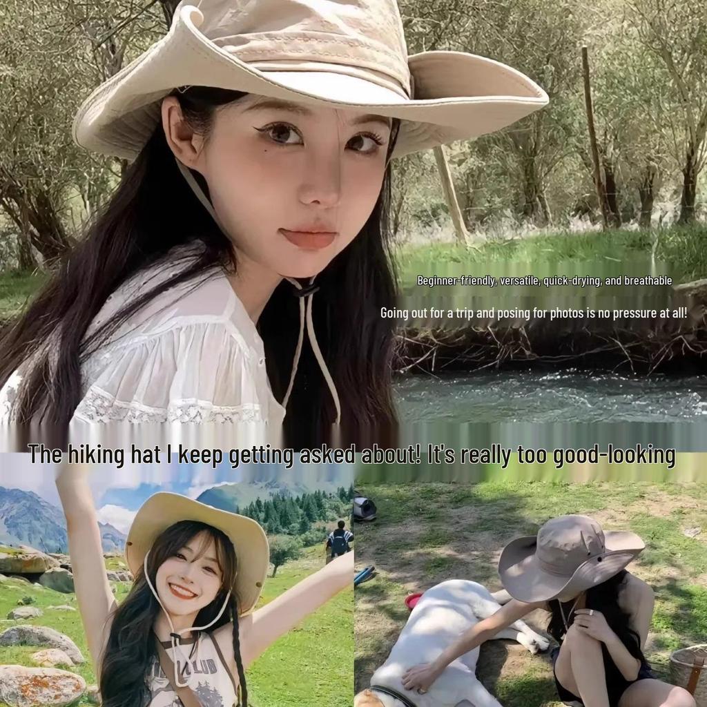 Yazlık Geniş Kenarlı Kovboy Şapkası - Erkek & Kadınlar İçin Dış Mekan Aktivitelerinde Güneş Koruması