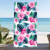 Weißer Hintergrund Tropische Plumeria Strandtuch Hawaiianische Blumenkunst Handtuch Großartig für Pooltage und Familienausflüge