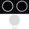 Double Sided Magnifying Mirror 1X 5X with LED Light and Folding Handle Table Top Vanity Mirror for Dorm Bedroom Bathroom Travel White