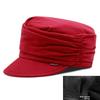 Spring Autumn Ladies Soft Hat With Wrinkled Asymmetric Design For Casual Outdoor Wear