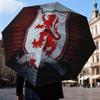 Red Lion Football Club Automatic Folding Umbrella - 8-Rib Travel Umbrella with Auto Open/Close & Portable Gifts for Holidays or Birthdays