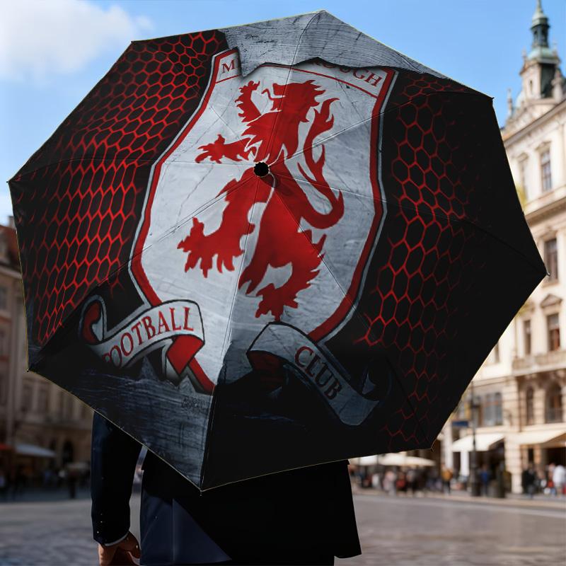 Red Lion Football Club Automatic Folding Umbrella - 8-Rib Travel Umbrella with Auto Open/Close & Portable Gifts for Holidays or Birthdays