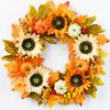 Autumn Door Wreath Christmas Halloween Decoration Pumpkin Berry Pine Cone Maple Artificial Cloth Rattan Material Home decoration