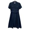 Brooks Brothers Navy Linen Belted Shirt Dress dress XS NavyUsed