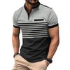 Ins Summer Polo Shirt Men's Print Striped Polo Shirt Short Sleeve T-shirt Business Casual Geometric Print