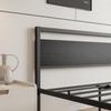Bed Frame 140x200 cm made of Metal & Wood – Stable Single Bed with Slatted Frame & Storage, Guest Bed/Youth Bed