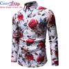 Cozy Up Košile Muži Nová móda Osobnost Potisk Košile s dlouhým rukávem Pánské Neformální Květinová Havajská košile větší velikosti