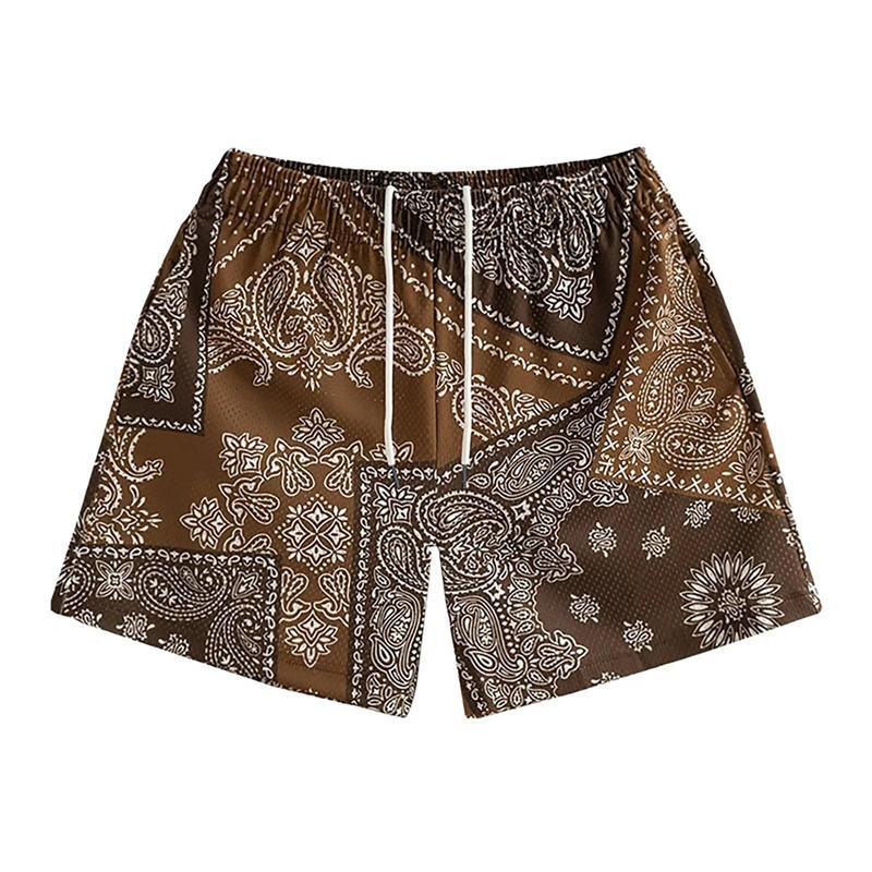 Trend Paisley Graphic Beach Shorts For Men Fashion Summer Streetwear Printed Short Pants Casual Hip HopTrunks
