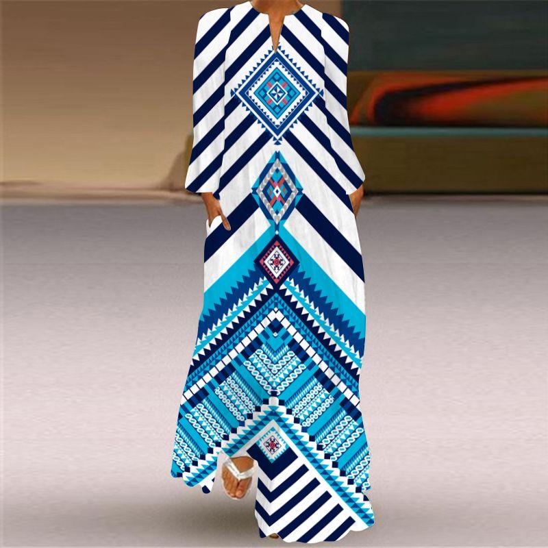 Long Sleeves Dress Women's 2025 Spring/Summer New Arrival Women's Clothing 3D Peacock Fashion Print Long Dress Travel Photography Clothes