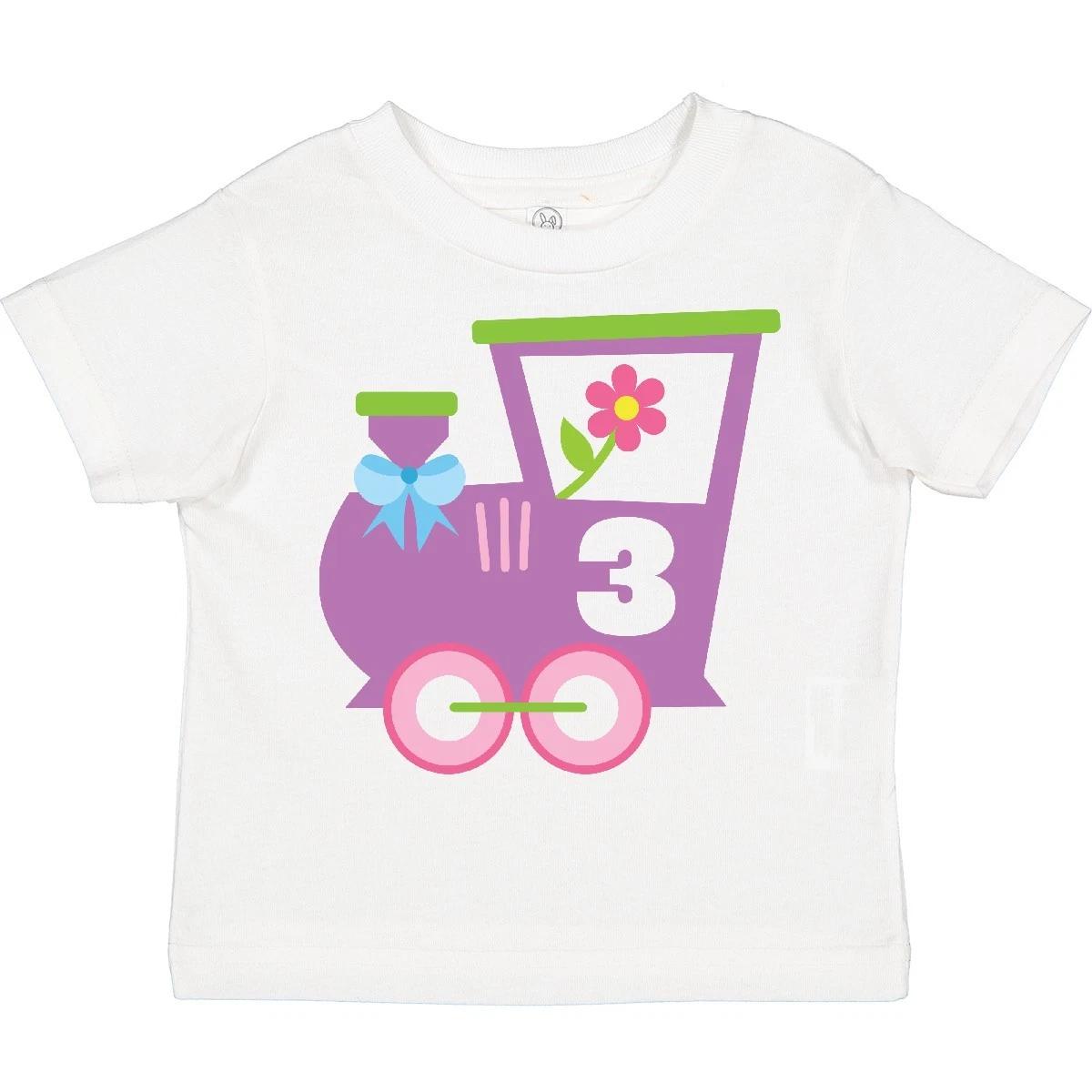 Inktastic 3rd Birthday Train 3 Year Old Girl Toddler kids boys T-Shirt Three Third Girls 150