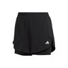 (WMNS) AEROREADY Fabriqué pour l'entraînement Short Minimal Deux-en-Un Tailles Asiatiques 'Noir' Femme HN1044