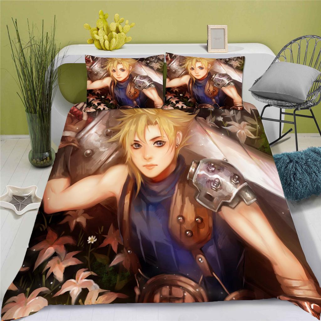 Duvet Cover Set Children Gift Game Cartoon Quilt Polyester 3-Piece Soft Breathable Breathable Comforter Bedding