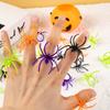 20/40pcs Mini Plastic Spider Rings Black Spider Cupcake Topper Kid Toy Gift Trick Or Treat Halloween Party Decoration Prank Prop