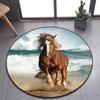 Pentium's Stallion Series Round Carpet Bohemian Style Hippie Decorative Carpet Non-slip Carpet Bedroom Living Room Home Decor
