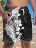 Sommer Strandstil 3D Printet Løse Plus Size Hurtigtørrende Shorts