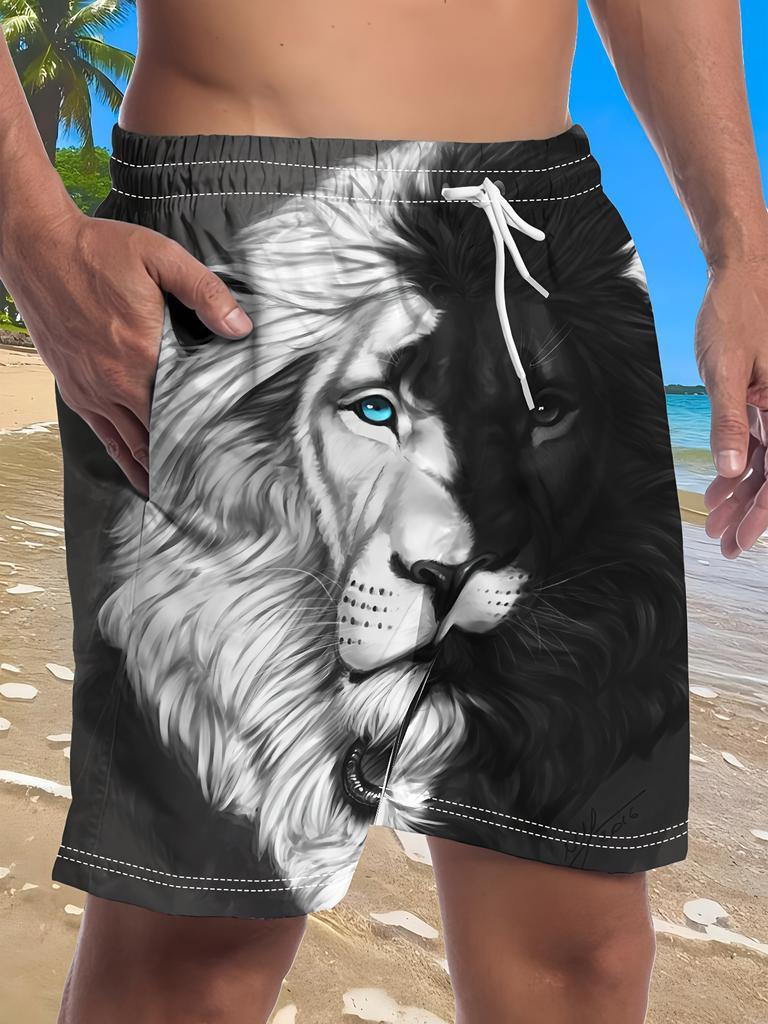 Sommer Strandstil 3D Printet Løse Plus Size Hurtigtørrende Shorts