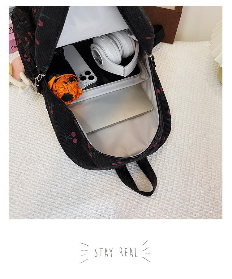 Montbell Corduroy Backpack for Girls: Versatile for Middle School and College Students