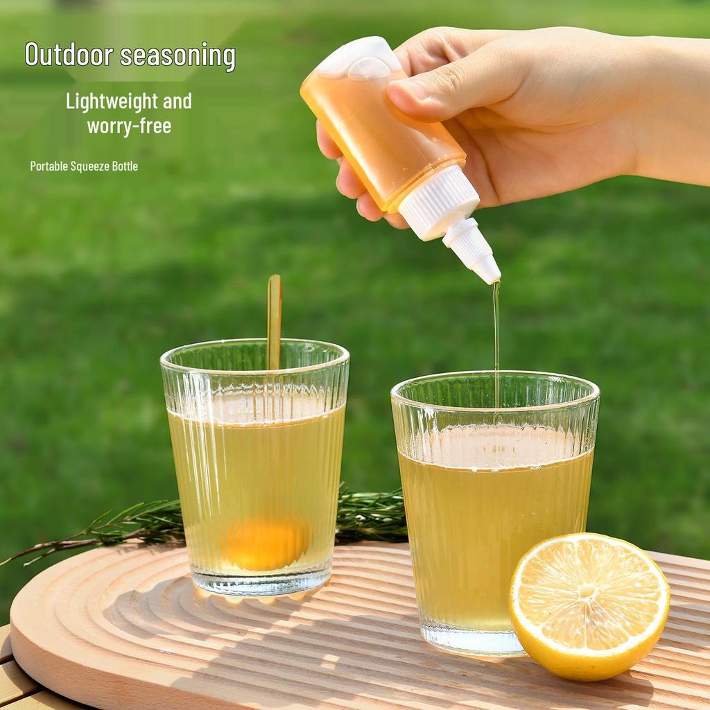 Portable Plastic Salad Dressing & Oil Dispenser - Food Grade, Pointed Mouth Design