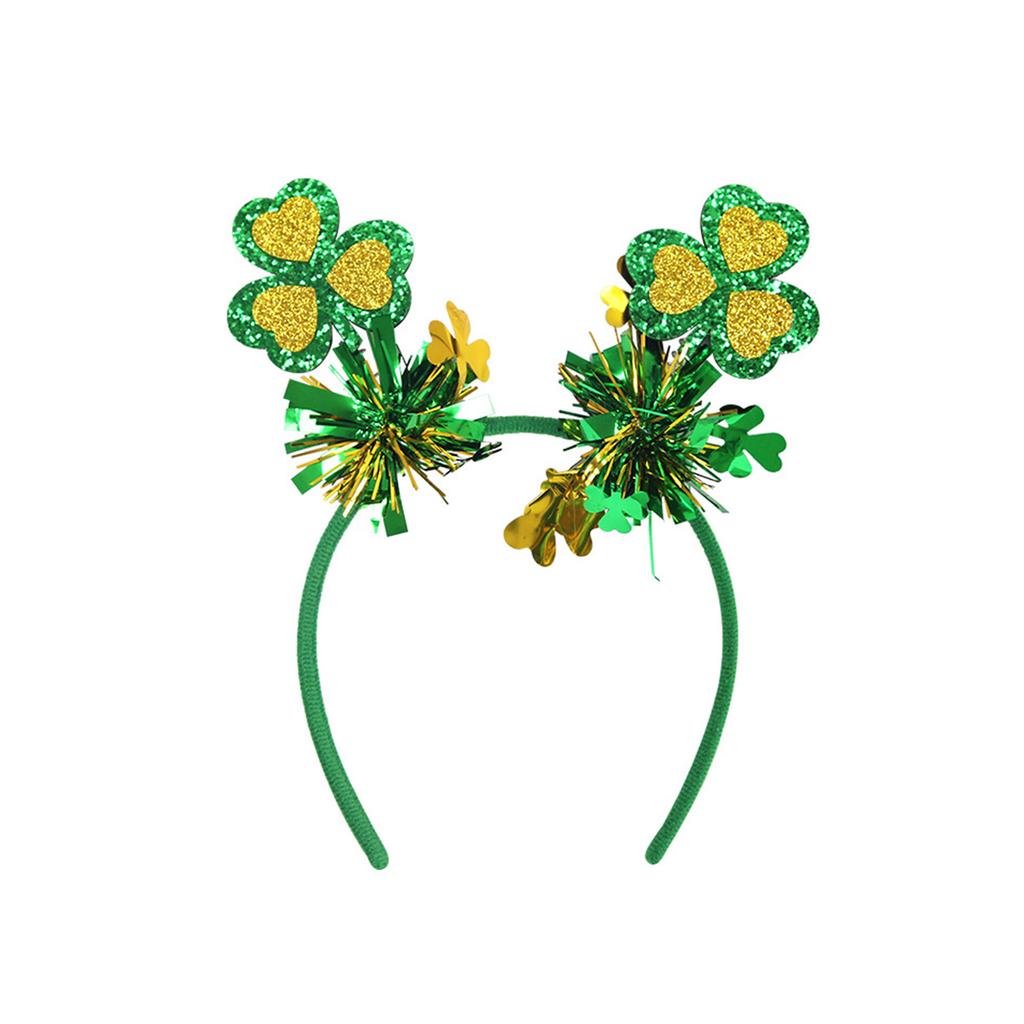 StPatricks Day HairHoop for Irish National Day Celebration Glittering Powder Headband for Theme Party Festival Gathering