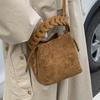Go Out Handbag Women 2025 New Retro Suede Shoulder Bag Niche Commuter Versatile Messenger Bucket Bag