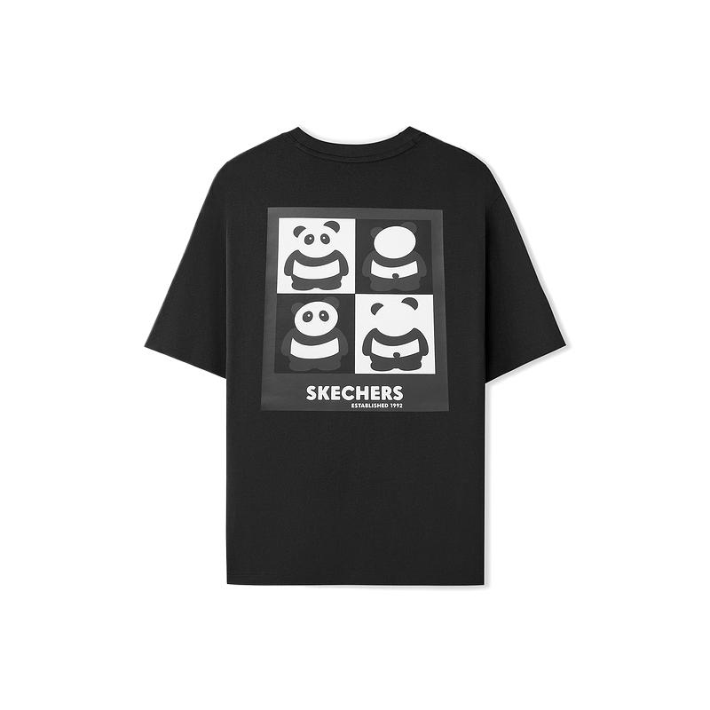 Skechers Fashion Series Logo Print Short Sleeve T-Shirt Unisex Tops L325U102-0018 S