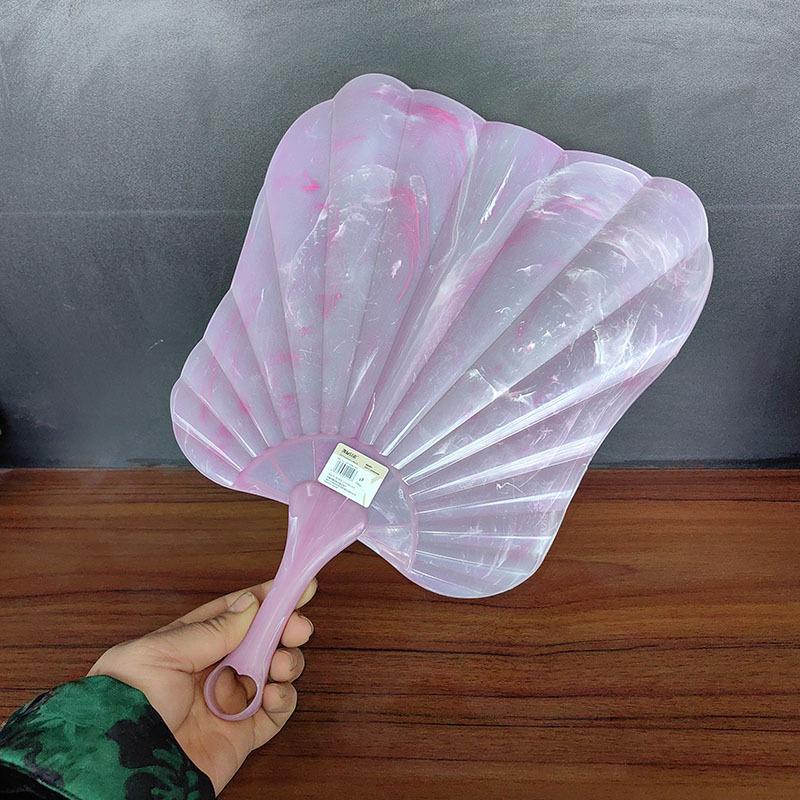 Summer Plastic Portable Fan  Chinese Hand Cranked Fan Cool Breeze Performance Dance Party Pography Props Fan