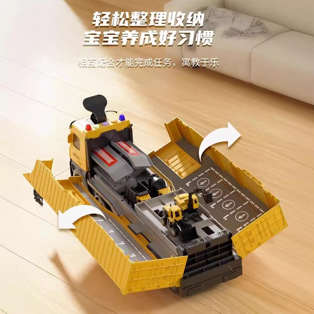 Large Children's Container Truck Large Engineering Excavator Crane Deformable Storage Boy Car Model