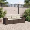 VidaXL Garden Lounge Set with Cushions 3 Pcs, Patio Sofas, Patio Furniture Set, Outdoor Furniture, Brown 3254600