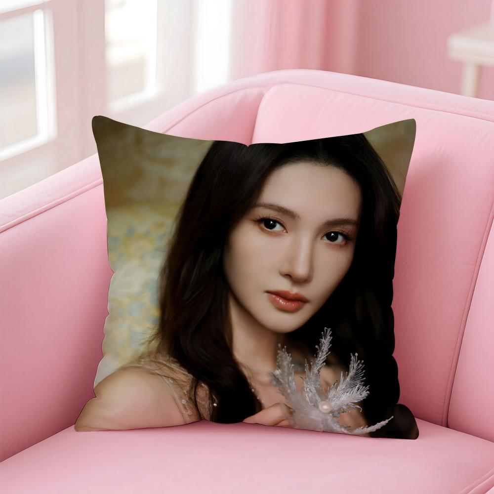 Popular Fashion Elegant Chinese Actress JJin Chen Cushion Cover Pillow Case Soft Friendly Fabric  Concealed Zipper