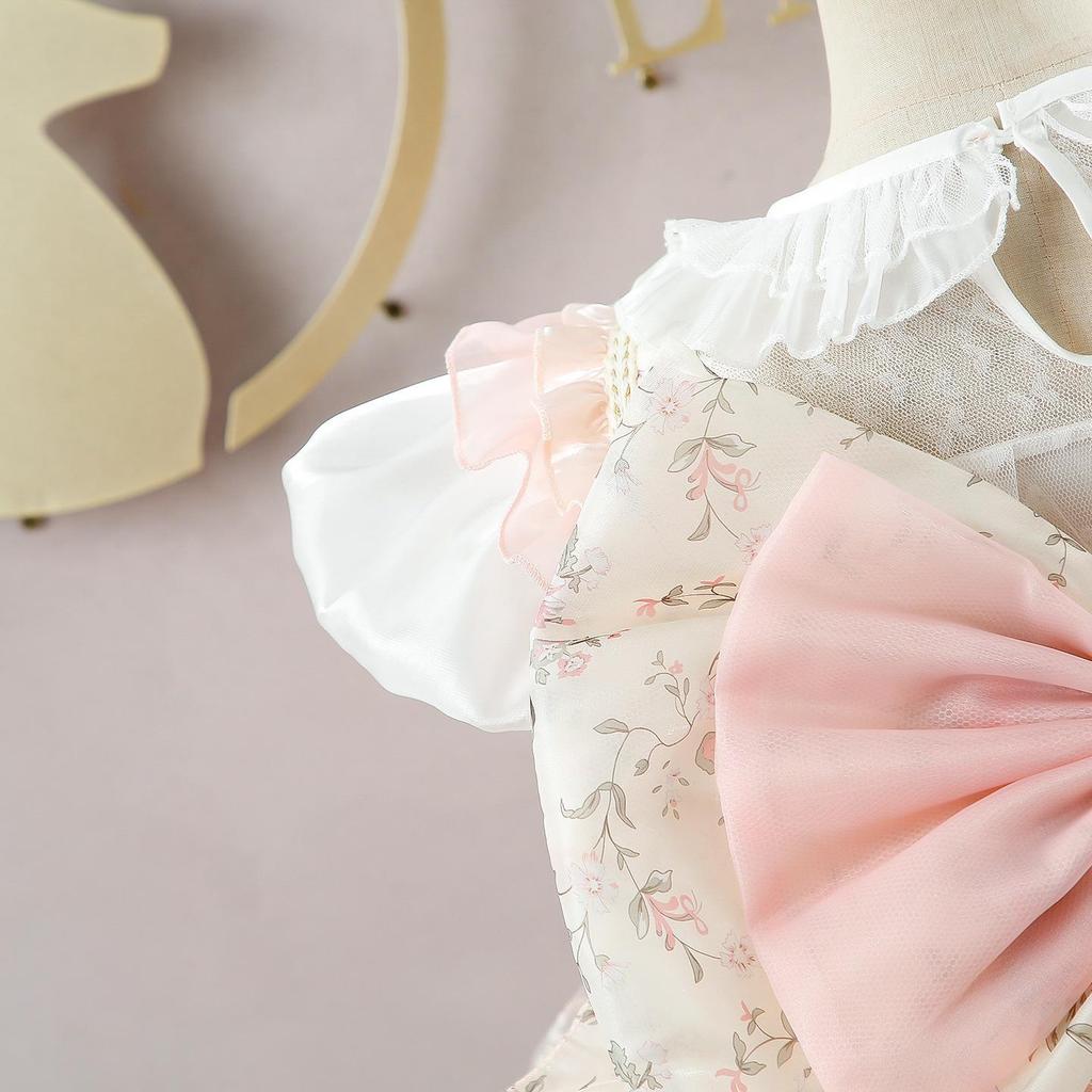 2026 Mädchen Lolita Monet Garten Prinzessinnenkleid - Stilvolles Sommer-Geburtstagsparty-Outfit