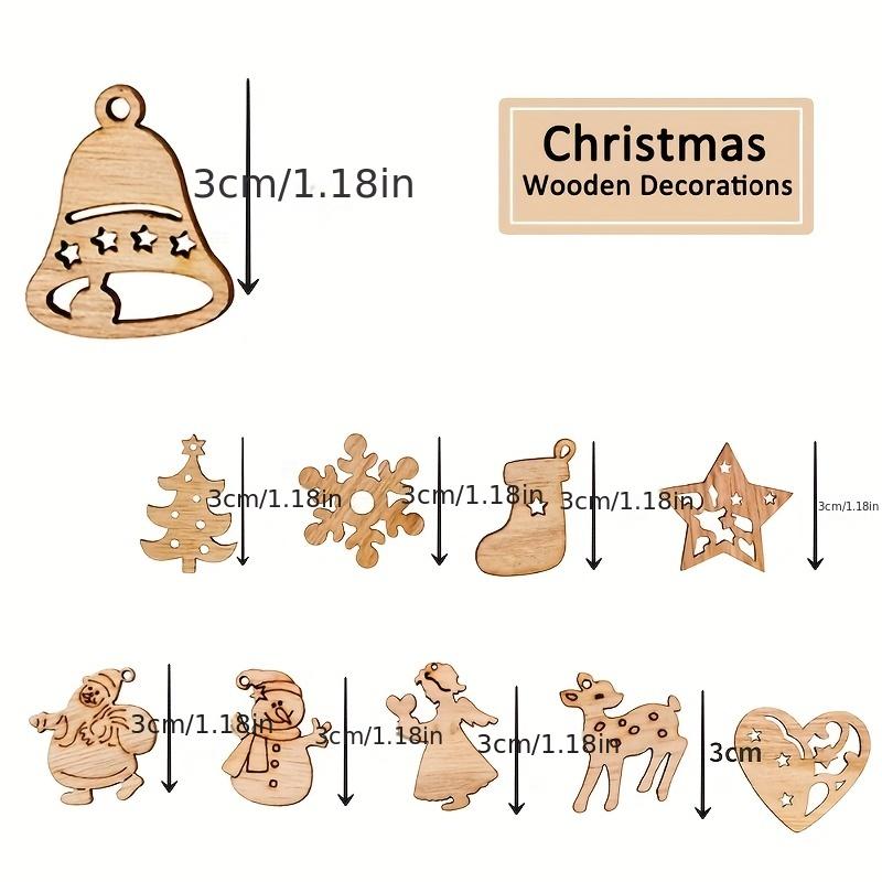 100pcs/set Christmas Wood Chips DIY Handicraft Accessories