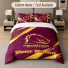 Custom Bedding Set Brisbane Broncos Pattern, Print Name Text 1 Duvet Cover Plus 2 Pillowcases Home Textile