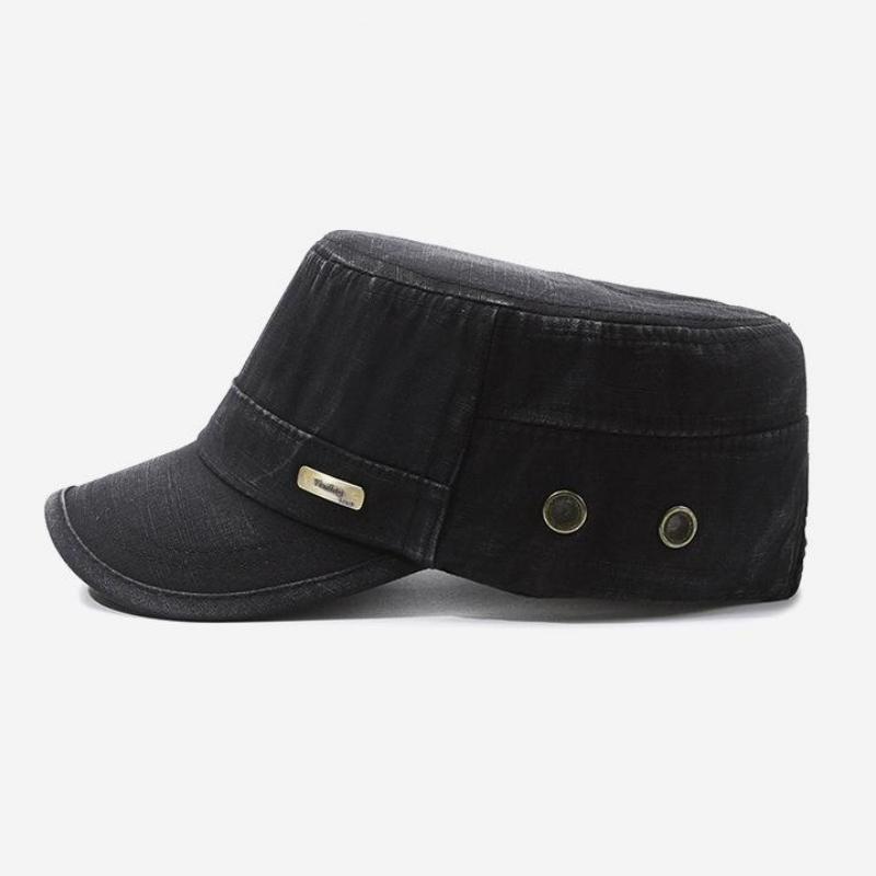 NORTHWOOD All Season Flat Top Hat Washed Distressed Retro Military Cap Men's Peaked Cap Outdoor Sun Hat for Men Trucker Hats